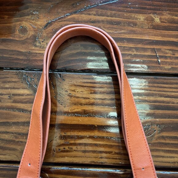 Charming Charlie Orange Weave Vegan Leather Large Tote, Handbag, Purse - Picture 12 of 16